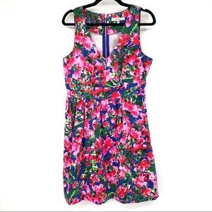 Milly WaterColor Floral Fit and Flare Dress